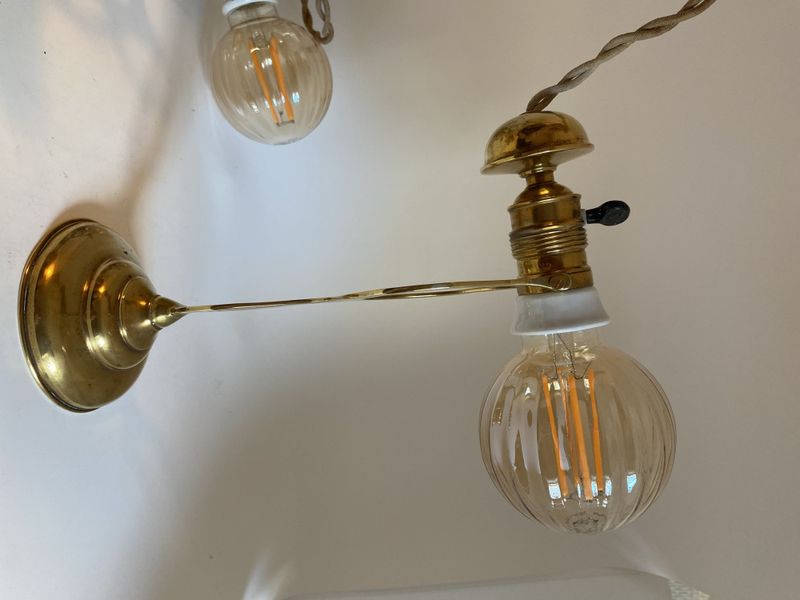 Antikk messinglampe 