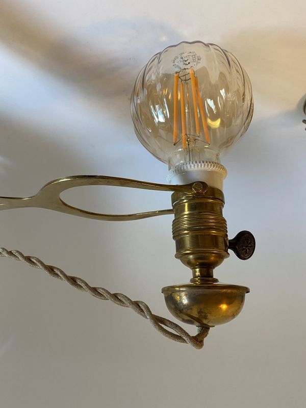 Antikk messinglampe 