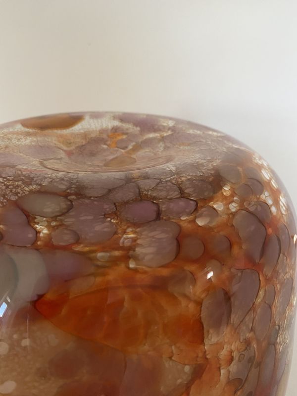 Meget stor kunstglass bolle Hadeland Gro Bergslien