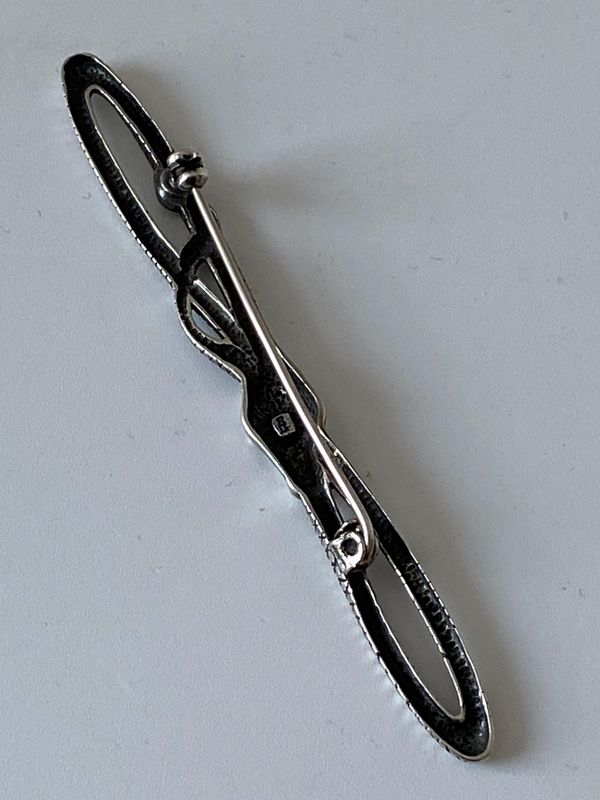 Vintage slangebrosje i sølv 