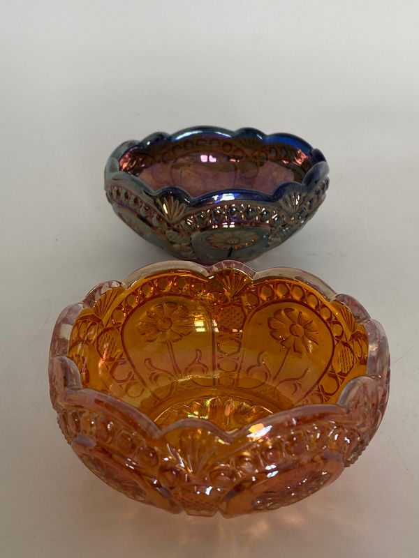 Små vintage boller i Carnivalglass