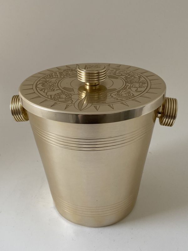Vintage Isbøtte i gulleloksert aluminium 